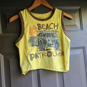 Cherokee large yellow jeep crop tank top